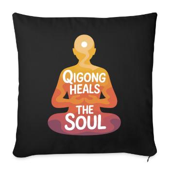 Qigong Tai Chi - Housse de coussin décorative 45 x 45 cm - noir - Devant
