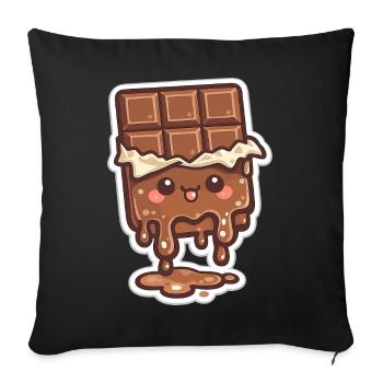 Melting chocolate bar - Sofa pillowcase 17,3'' x 17,3'' (45 x 45 cm) - black - Front