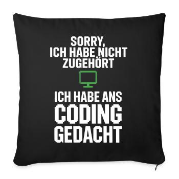 Sorry, I thought of coding - Sofa pillowcase 17,3'' x 17,3'' (45 x 45 cm) - black - Front