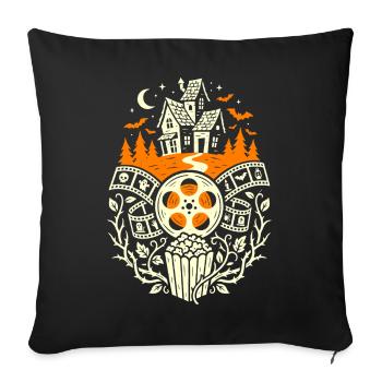 Halloween Cinema Design Movie Night - Sofa pillowcase 17,3'' x 17,3'' (45 x 45 cm) - black - Front