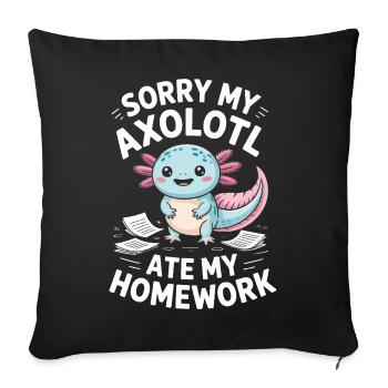 Axolotl a mangé mes devoirs - Housse de coussin décorative 45 x 45 cm - noir - Devant