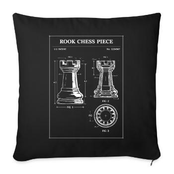 Rook Blueprint Chess Icon - Sofa pillowcase 17,3'' x 17,3'' (45 x 45 cm) - black - Front