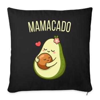 Mamacado Maman de la famille Avocat Maman - Housse de coussin décorative 45 x 45 cm - noir - Devant