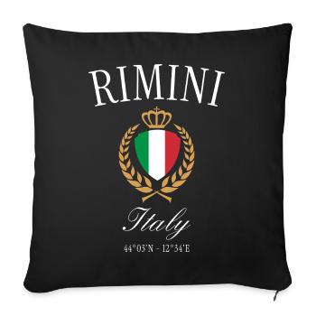 Rimini Italien Wappen Krone – Reise Souvenir - Sofakissenbezug 45 x 45 cm - Schwarz - Vorne