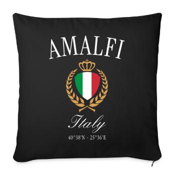 Amalfi Italy Coat of Arms Crown – Travel Souvenir - Sofa pillowcase 17,3'' x 17,3'' (45 x 45 cm) - black - Front