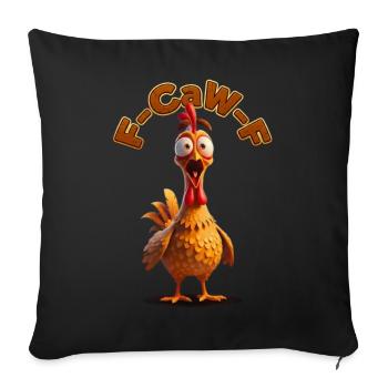 Dessin animé F-Can-F du Coq | Poulet, photos drôles - Housse de coussin décorative 45 x 45 cm - noir - Devant