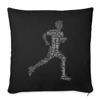 Gift idea for a running with running - Sofa pillowcase 17,3'' x 17,3'' (45 x 45 cm) - black - Front