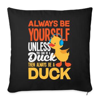 Motifs drôles de canards Citons amoureux de canards - Housse de coussin décorative 45 x 45 cm - noir - Devant