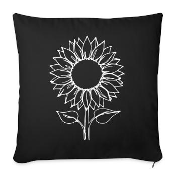 Fleur Fleur Blanche Fleurs de Tournesol Fleurs - Housse de coussin décorative 45 x 45 cm - noir - Devant