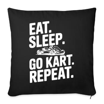 Mange. Dors. Go Kart. Répétez. - Housse de coussin décorative 45 x 45 cm - noir - Devant
