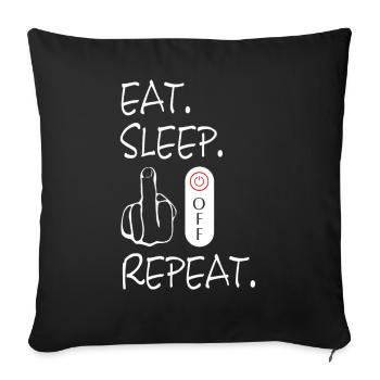 Fuck You. Fuck you. Fuck Off - Sofa pillowcase 17,3'' x 17,3'' (45 x 45 cm) - black - Front