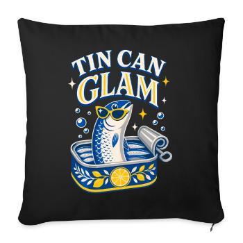 Sardines glamour en conserve avec lunettes de soleil - Housse de coussin décorative 45 x 45 cm - noir - Devant