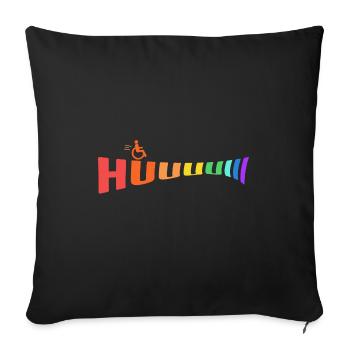 rollstuhlfahrer spruch driving rollstuhl hui bunt - Sofakissenbezug 45 x 45 cm - Schwarz - Vorne