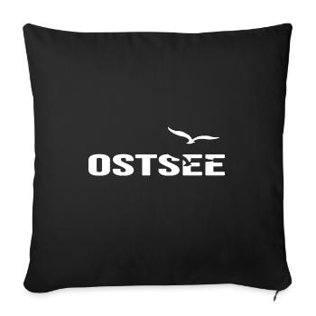 ostsee strandfeeling sommer-vibes rügen moin moin - Housse de coussin décorative 45 x 45 cm - noir - Devant
