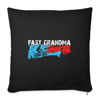 Quick granny on the bike - Sofa pillowcase 17,3'' x 17,3'' (45 x 45 cm) - black - Front