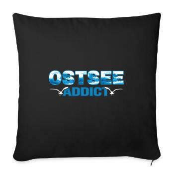 ostsee möwe strandfeeling sommer-vibes rügen - Housse de coussin décorative 45 x 45 cm - noir - Devant