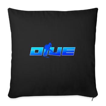 diving Diving addicted deep dive - Sofa pillowcase 17,3'' x 17,3'' (45 x 45 cm) - black - Front