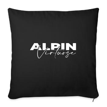 Skieur alpin Snowboarder d’hiver poudreuse - Housse de coussin décorative 45 x 45 cm - noir - Devant