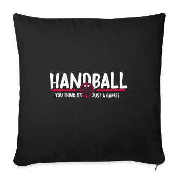 Handball Sprungwurf HandballGame Handballer - Sofakissenbezug 45 x 45 cm - Schwarz - Vorne