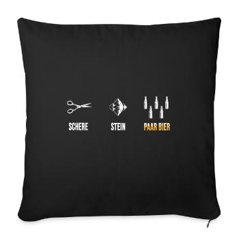 Beer Beer Tent "Scissors Stone Couple Beer" Beer Crate - Sofa pillowcase 17,3'' x 17,3'' (45 x 45 cm) - black - Front