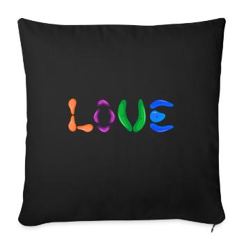 Salle d’escalade de bloc Boulderers « Boulder-Love » - Housse de coussin décorative 45 x 45 cm - noir - Devant