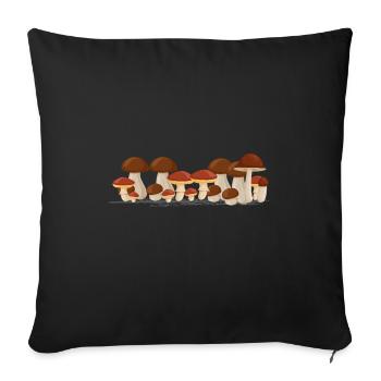 Mushroom connoisseur Mushroom season Porcini mushroom picker mushrooms - Sofa pillowcase 17,3'' x 17,3'' (45 x 45 cm) - black - Front