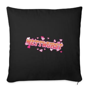 Mettwurst Design für den Wurst Fan - Sofakissenbezug 45 x 45 cm - Schwarz - Vorne