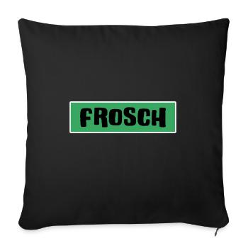 Frosch froschgrüner Froschkönig Prinz-Frosch - Sofakissenbezug 45 x 45 cm - Schwarz - Vorne