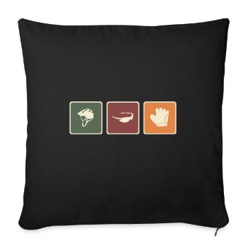 vélo vélo gravelbike en tournée - Housse de coussin décorative 45 x 45 cm - noir - Devant
