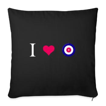 Curling, Curling, Curler, Curling-Love - Sofa pillowcase 17,3'' x 17,3'' (45 x 45 cm) - black - Front