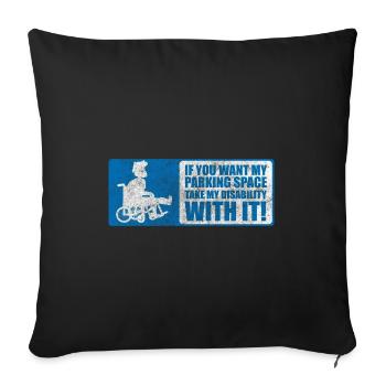 Behinderung Handicap - Sofakissenbezug 45 x 45 cm - Schwarz - Vorne