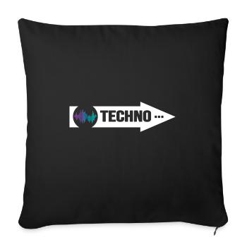 Rave Hard Beats Techno Ballern Village Disco Bass - Sofa pillowcase 17,3'' x 17,3'' (45 x 45 cm) - black - Front