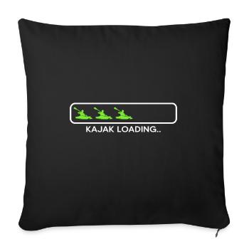 Kayak Canoë Pagayer Kayak Chargement - Housse de coussin décorative 45 x 45 cm - noir - Devant
