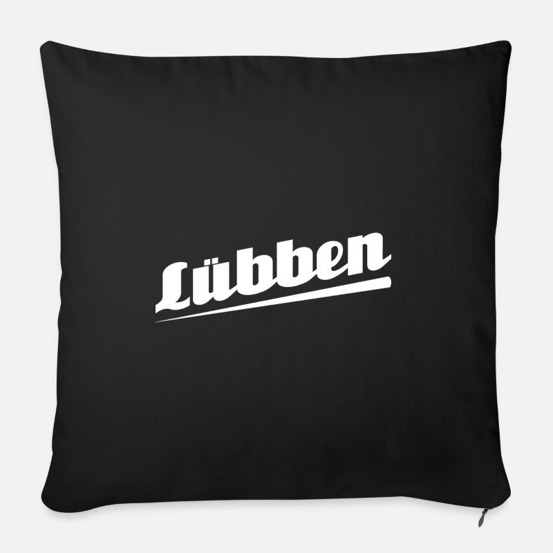 Lübben - Textdesign mit Stadtnamen - Sofakissenbezug 45 x 45 cm - Schwarz