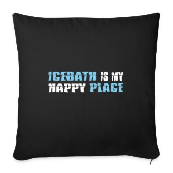 eisbader winterschwimmer "icebath happy place" - Sofakissenbezug 45 x 45 cm - Schwarz - Vorne