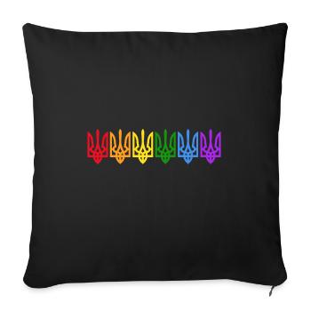 UKRAINE soutient la paix Kyiv LGBT-ukraine - Housse de coussin décorative 45 x 45 cm - noir - Devant