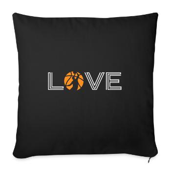 basketball "love-basketball" basketballspiel dunk - Sofakissenbezug 45 x 45 cm - Schwarz - Vorne