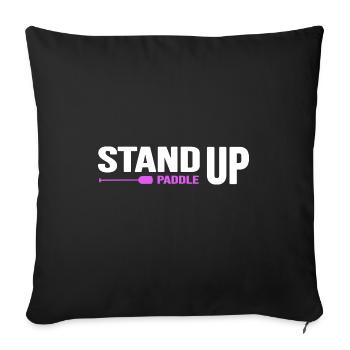 stand up paddle SUP paddle motivation stand up - Sofa pillowcase 17,3'' x 17,3'' (45 x 45 cm) - black - Front
