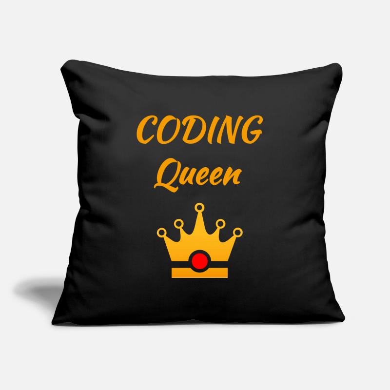 Coding Queen reine programmeur femme software Housse de coussin décorative 45 x 45 cm