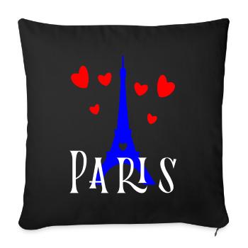 Paris,Tour Eiffel,France - Housse de coussin décorative 45 x 45 cm - noir - Devant