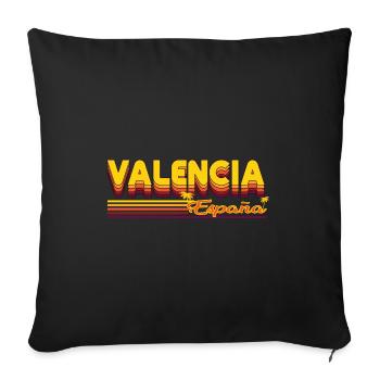 Valence, design estival de la ville en Espagne - Housse de coussin décorative 45 x 45 cm - noir - Devant