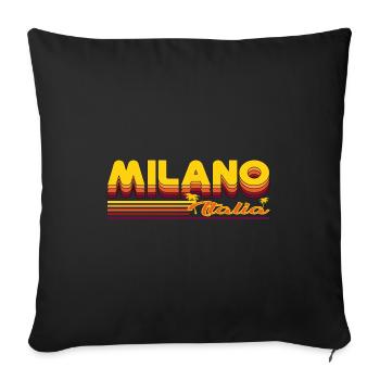 Milano, design cool et estival de Milan - Housse de coussin décorative 45 x 45 cm - noir - Devant