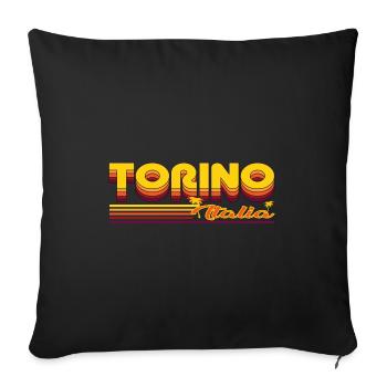 Torino, le design estival cool de Turin - Housse de coussin décorative 45 x 45 cm - noir - Devant