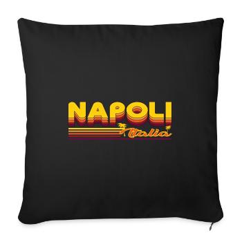 Napoli, cool summery Naples design - Sofa pillowcase 17,3'' x 17,3'' (45 x 45 cm) - black - Front
