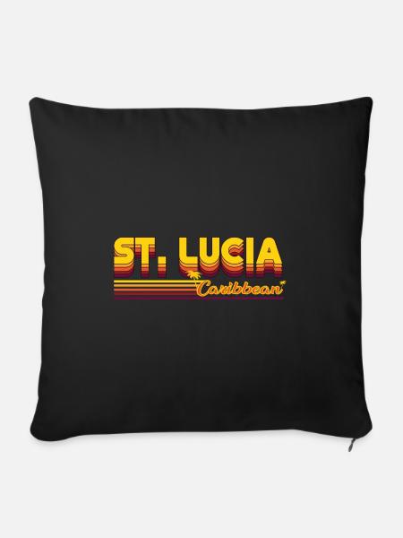 St. Lucia - Karibisches Paradies - Sofakissenbezug 45 x 45 cm - Schwarz