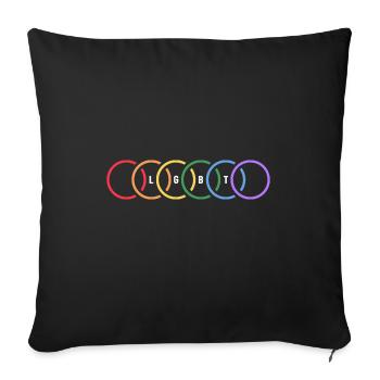 lgbt identität regenbogen human - Sofakissenbezug 45 x 45 cm - Schwarz - Vorne