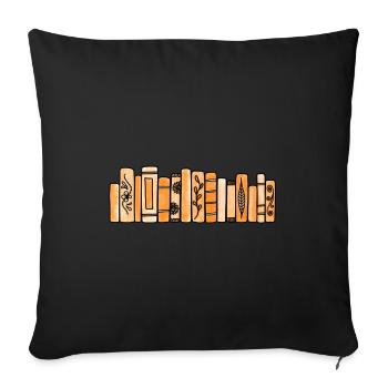 Orangefarbene Pastellbücher - Sofakissenbezug 45 x 45 cm - Schwarz - Vorne
