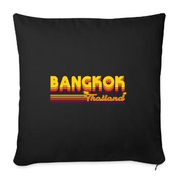 Bangkok Retro-Design: Stadtleben und Kultur - Sofakissenbezug 45 x 45 cm - Schwarz - Vorne