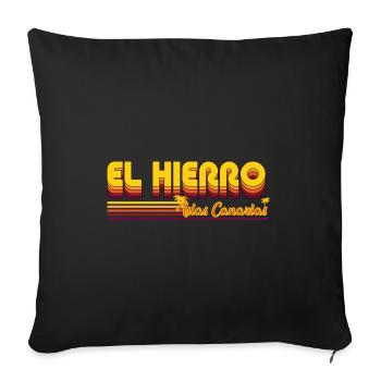 El Hierro a Canary Island Design - Sofa pillowcase 17,3'' x 17,3'' (45 x 45 cm) - black - Front
