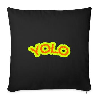 YOLO Néon Lime Psychédélique - Housse de coussin décorative 45 x 45 cm - noir - Devant